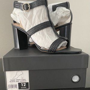 Banana Republic Three Strap High Block Heel Sandal - Size 12